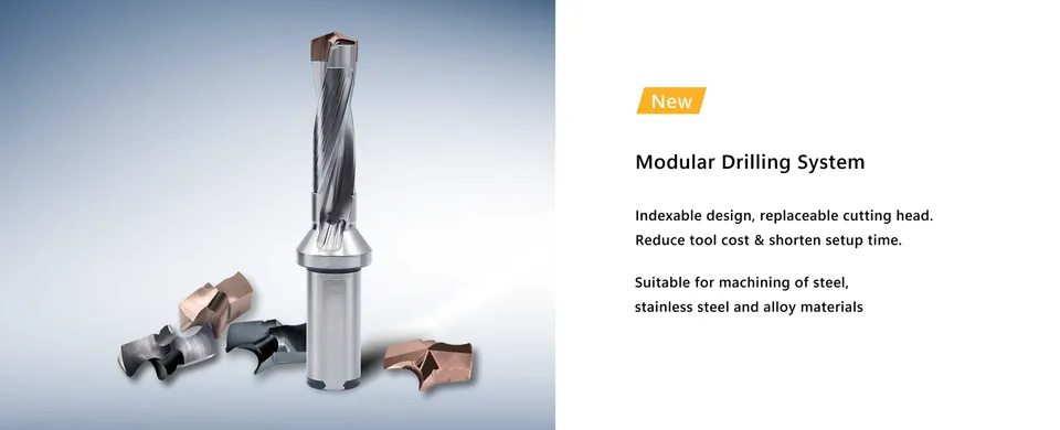 Modular drilling system — indexable design with replaceable cutting heads