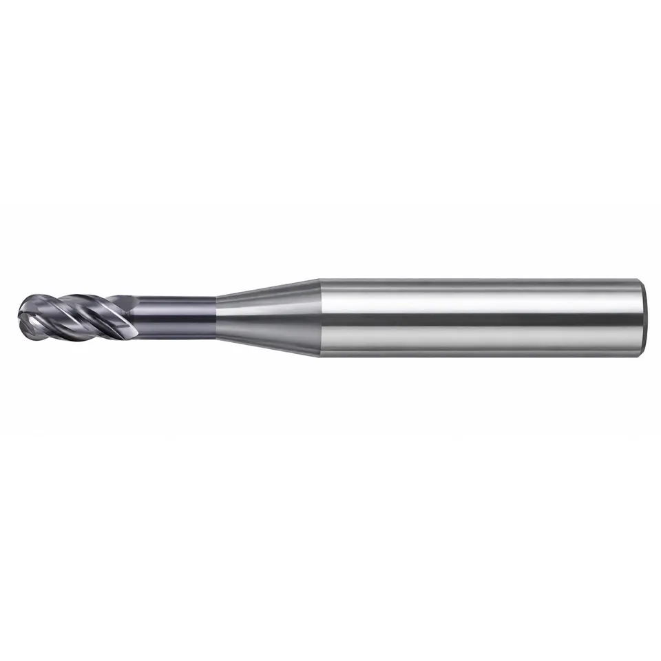 Corner radius end mill for hardened steel
